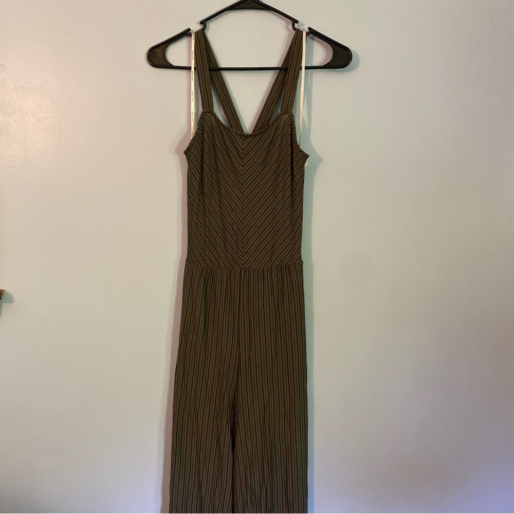 Striped Green and Black Jumpsuit